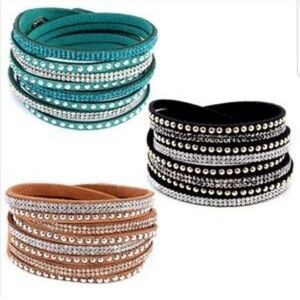 Elegant Multi-Color Crystal Wrap Bracelets